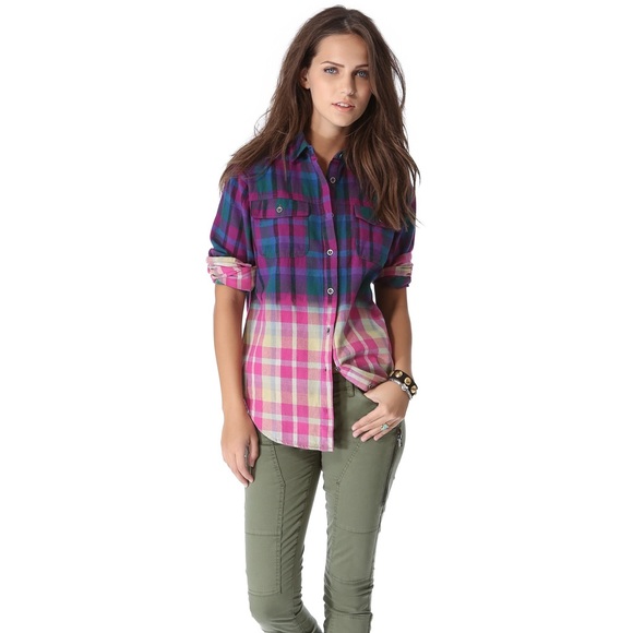 Ombré Plaid Shirt - Picture 1 of 6